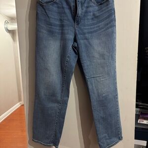 High rise slim straight jeans